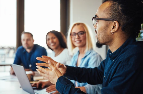 Happy people in a car